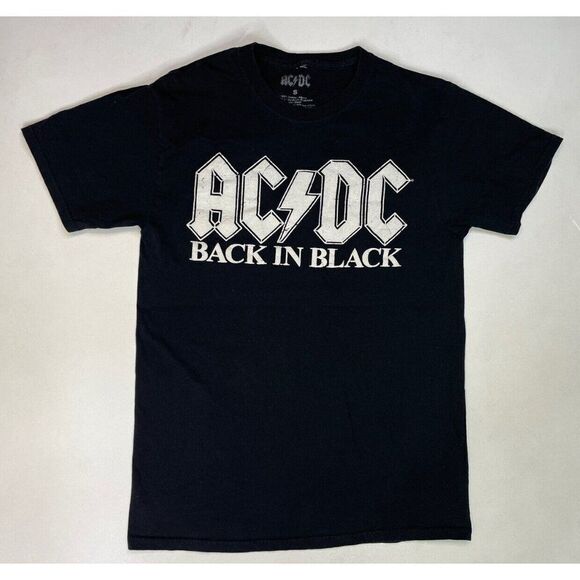 ACDC Back In Black Graphic T-shirt Women Small Black Short Sleeve Music - Picture 1 of 5